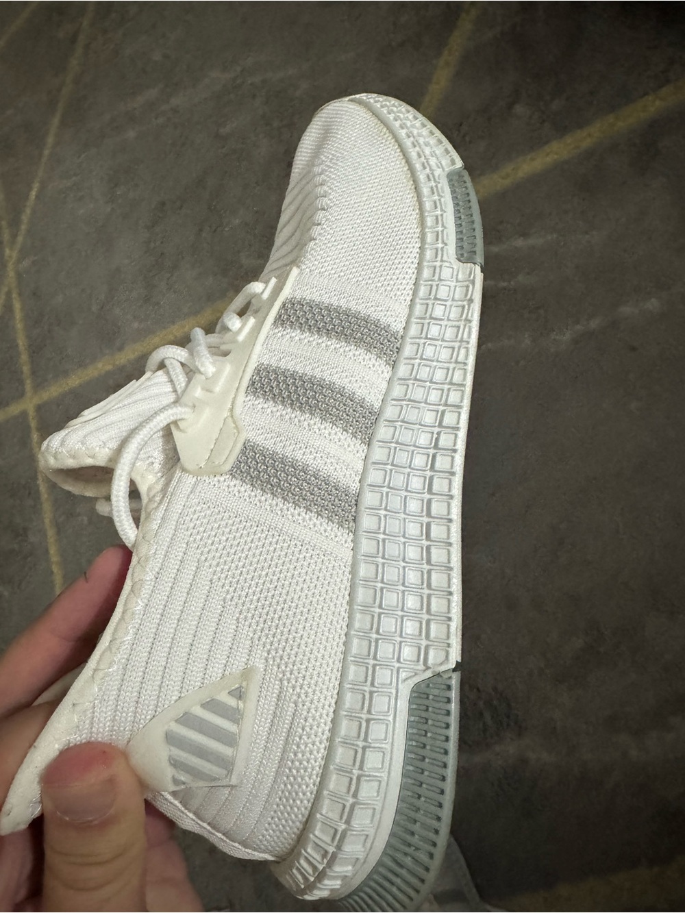 Men's addidas White Knit Athletic Sneakers